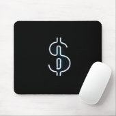 Neon Dollar Sign Muismat (Met muis)