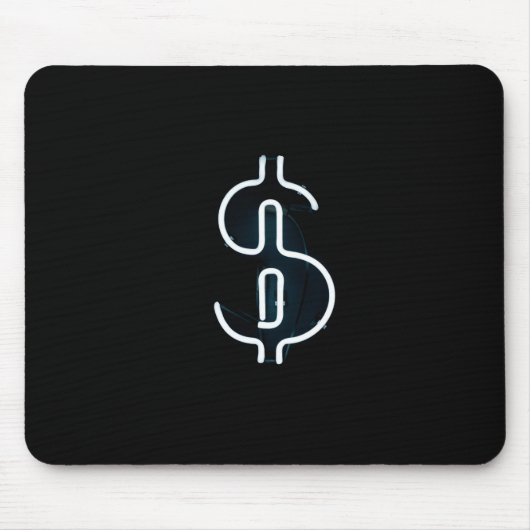 Neon Dollar Sign Muismat (Voorkant)