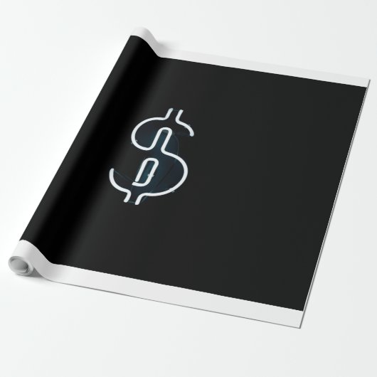 Neon dollarteken cadeaupapier (Uitgerold)