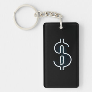 Neon dollarteken sleutelhanger