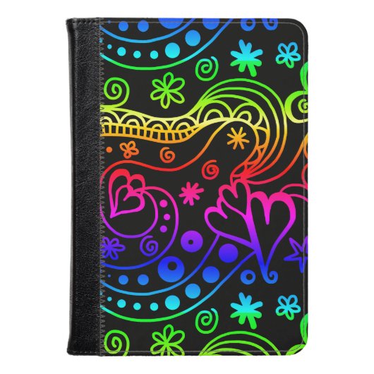 Neon Doodle Art Kindle Fire Folio Case (Voorkant gesloten)