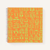 Neon Doodle Notebook – Vibrant Orange and Green Ha Notitieboek (Voorkant)