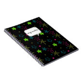 Neon Doodle Stars Aangepast Notitieboek (Rechterzijde)
