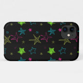 Neon Doodle Stars iPhone 5/5S Hoesje (Achterkant (horizontaal))