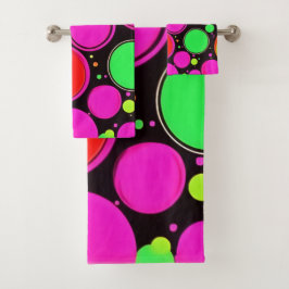 Neon Dot Party Bad Handdoek