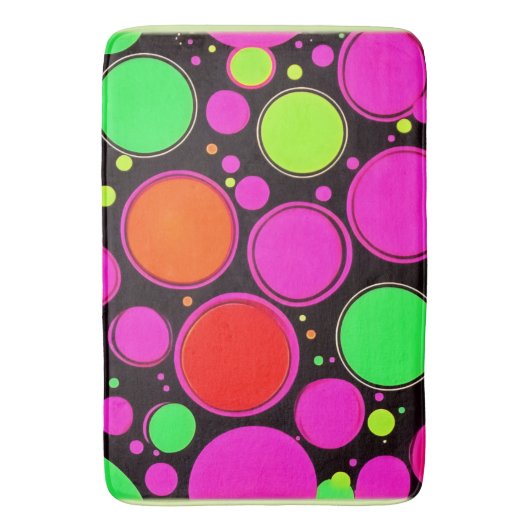 Neon Dot Party Badmat (Voorkant Verticaal)