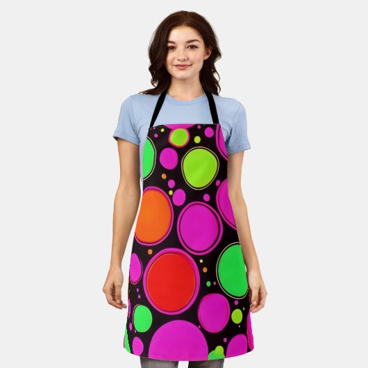 Neon Dot Party Schort (Gedragen)