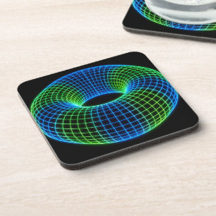 Neon Draadframe Torus Bier Onderzetter
