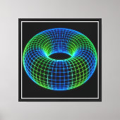 Neon Draadframe Torus Canvas Afdruk (Voorkant)