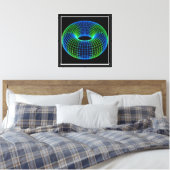 Neon Draadframe Torus Canvas Afdruk (Insitu (Slaapkamer))
