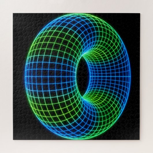 Neon Draadframe Torus Legpuzzel (Horizontaal)