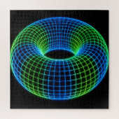 Neon Draadframe Torus Legpuzzel (Verticaal)