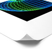 Neon Draadframe Torus Poster (Hoek)