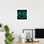 Neon Draadframe Torus Poster (Thuiskantoor)