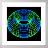 Neon Draadframe Torus Poster (Voorkant)