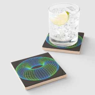 Neon Draadframe Torus Stenen Onderzetter