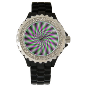 Neon draaiend wiel horloge