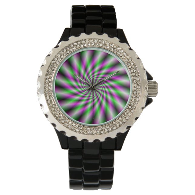 Neon draaiend wiel horloge (Voorkant)