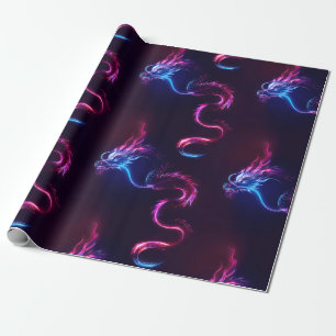 Neon Draak Inpakpapier