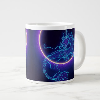 Neon Draak Koffiemok – Glowende Blauwe Draak Grote Koffiekop