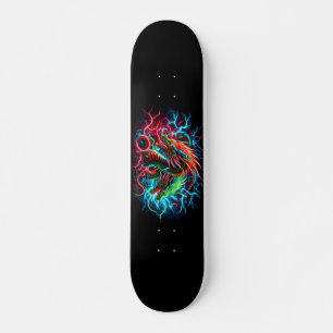 neon draak ontwerp persoonlijk skateboard