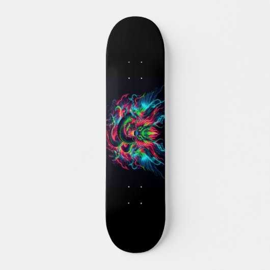 neon draak ontwerp persoonlijk skateboard (Voorkant)