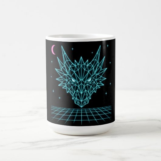 Neon Draak Synthwave – Retro Vuur Beest Koffiemok (Center)