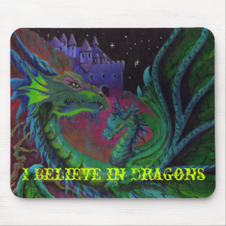 NEON DRAGON 1 Ik geloof in Dragons Muismat