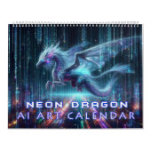 Neon Dragon AI Art Kalender (Hoes)