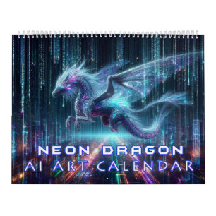 Neon Dragon AI Kunst Kalender