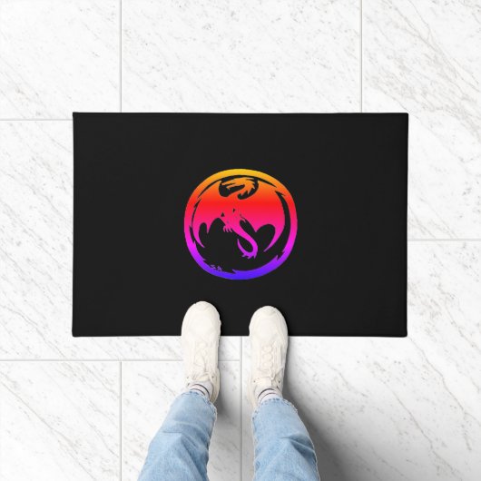Neon Dragon Black doormat Deurmat (Binnen)