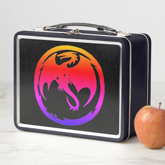 Neon Dragon Black lunchbox (In situ)