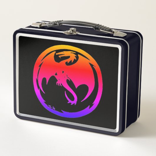 Neon Dragon Black lunchbox (Voorkant)