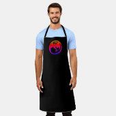 Neon Dragon Black women chef schort (Gedragen)