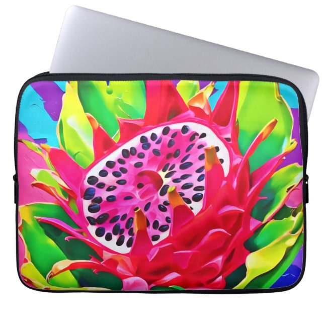 Neon Dragon Fruit Splendor Laptop Sleeve (Voorkant)