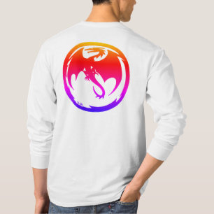 Neon Dragon heren witte shirt met lange mouwen ach