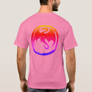 Neon Dragon mannen roze T-shirt achterkant
