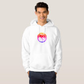 Neon Dragon mannen witte hoodie (Voorkant volledig)