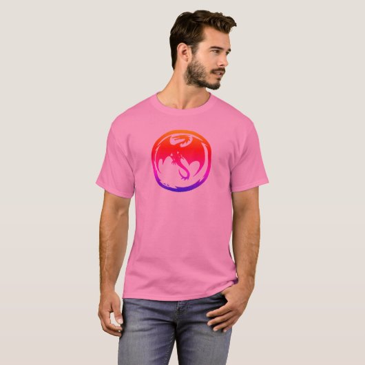 Neon Dragon men pink T-shirt (Voorkant volledig)