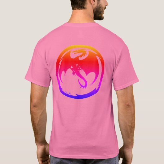 Neon Dragon men pink T-shirt back (Achterkant)