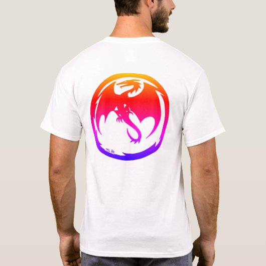 Neon Dragon men white T-shirt back (Achterkant)