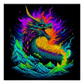 Neon Dragon Perfect Poster (Voorkant)