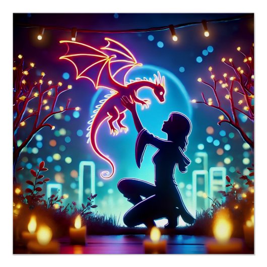  neon dragon trainer perfect poster (Voorkant)