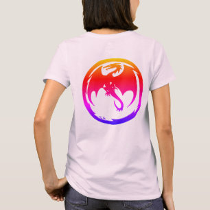 Neon Dragon vrouwen lichtroze t-shirt achterkant