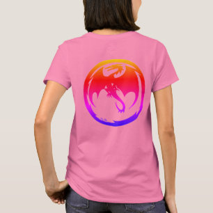 Neon Dragon vrouwen roze t-shirt achterkant