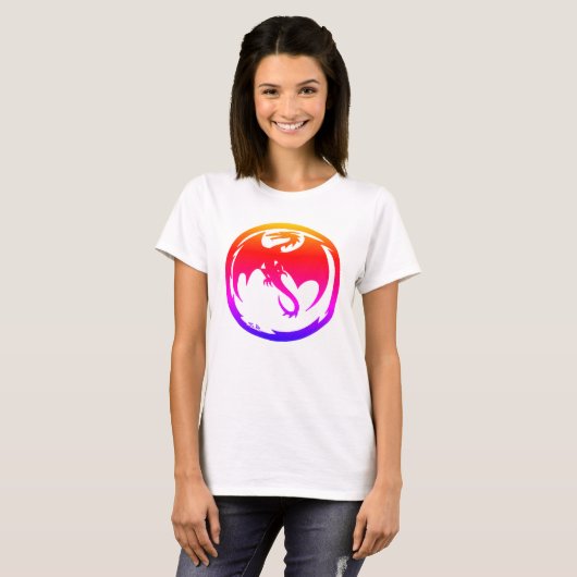 Neon Dragon vrouwen wit T-shirt (Voorkant volledig)