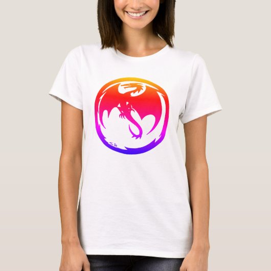 Neon Dragon vrouwen wit t-shirt (Voorkant)