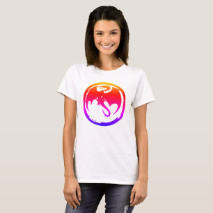 Neon Dragon vrouwen wit t-shirt