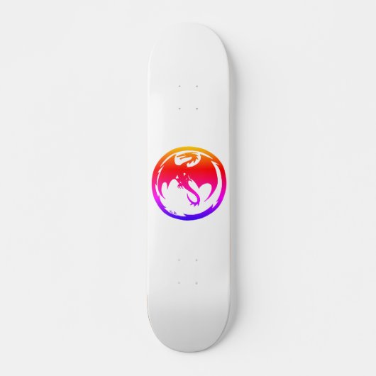 Neon Dragon wit skateboard (Voorkant)