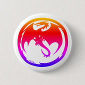 Neon Dragon witte knop Ronde Button 5,7 Cm (Voorkant)